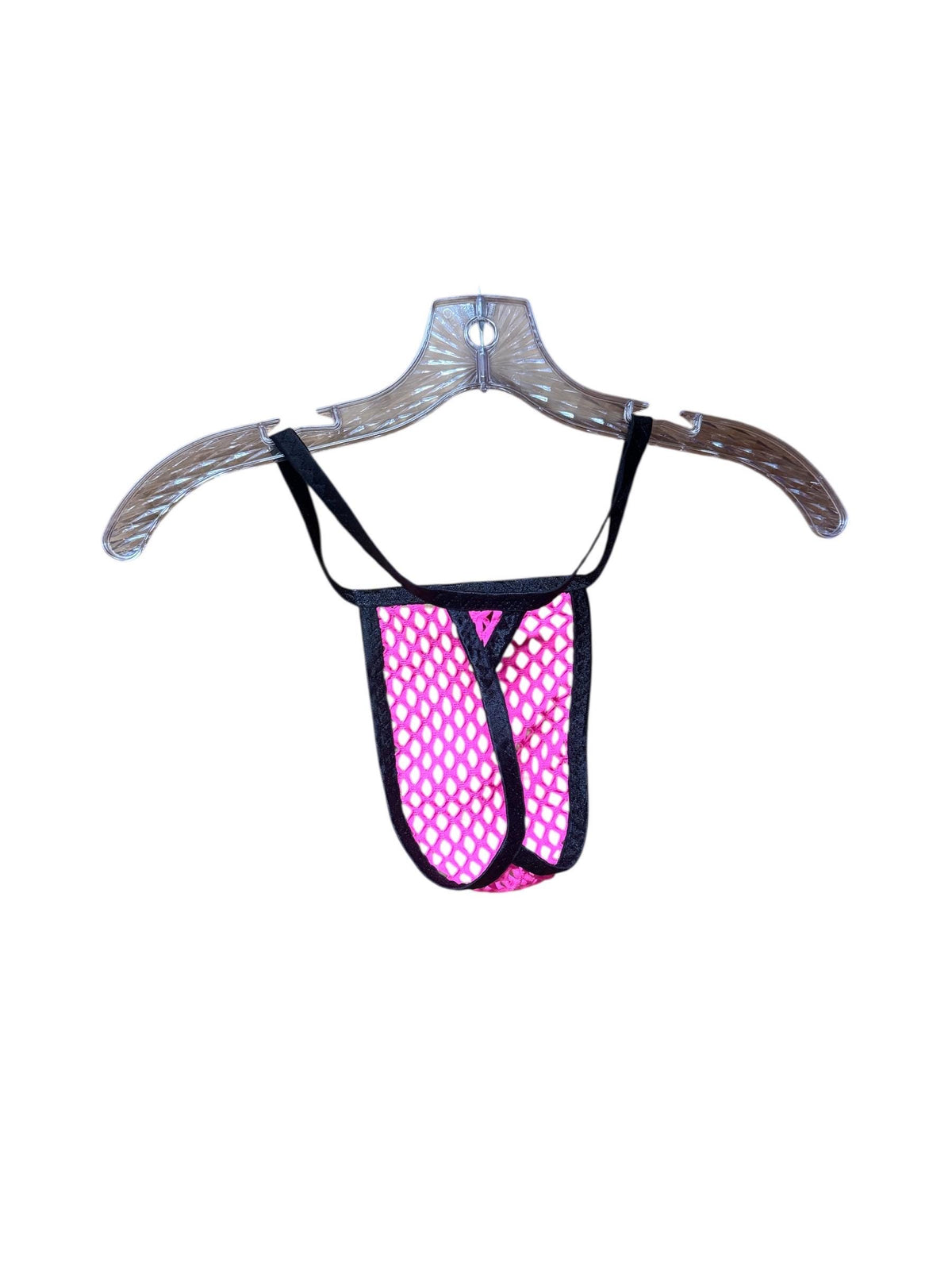 Neon Pink Mesh Thong for Men, Sheer Men’s Underwear, Handmade Lingerie