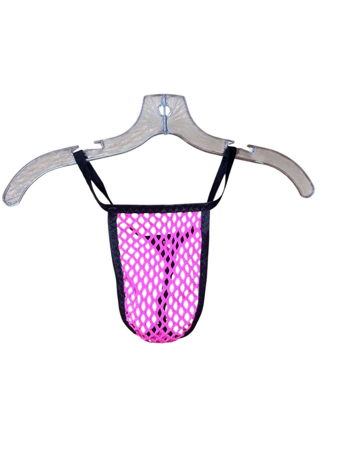Neon Pink Mesh Thong for Men, Sheer Men’s Underwear, Handmade Lingerie