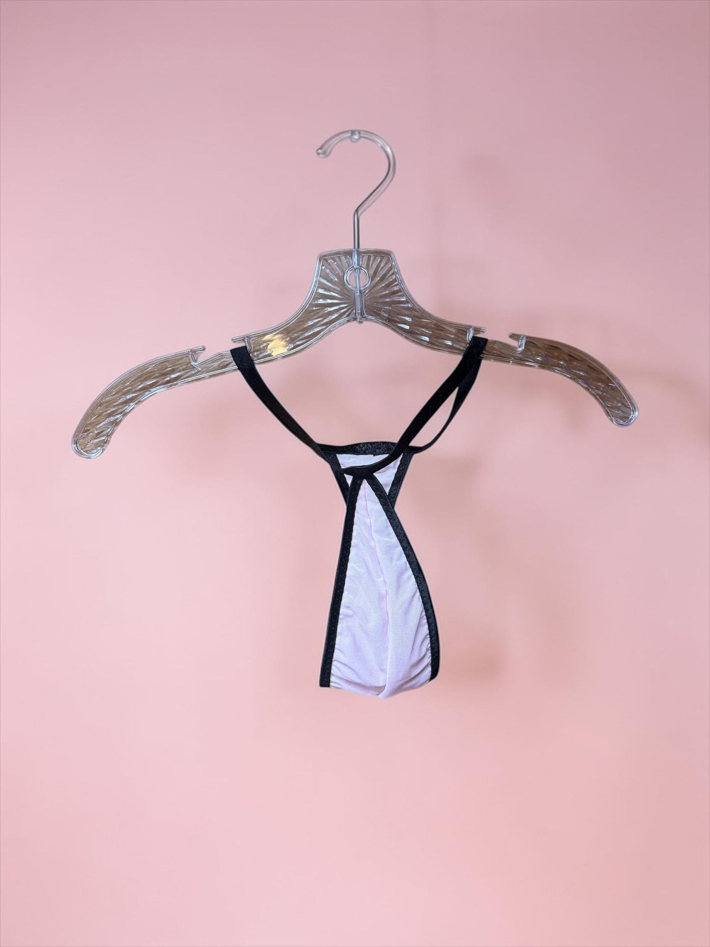 Pink Mesh Teardrop Thong for Men