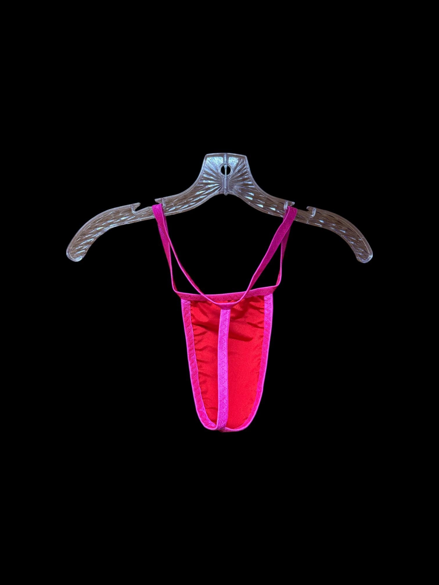 Men's Pink Holographic Swim Thong G-String | Exotic Underwear for Pool Parties