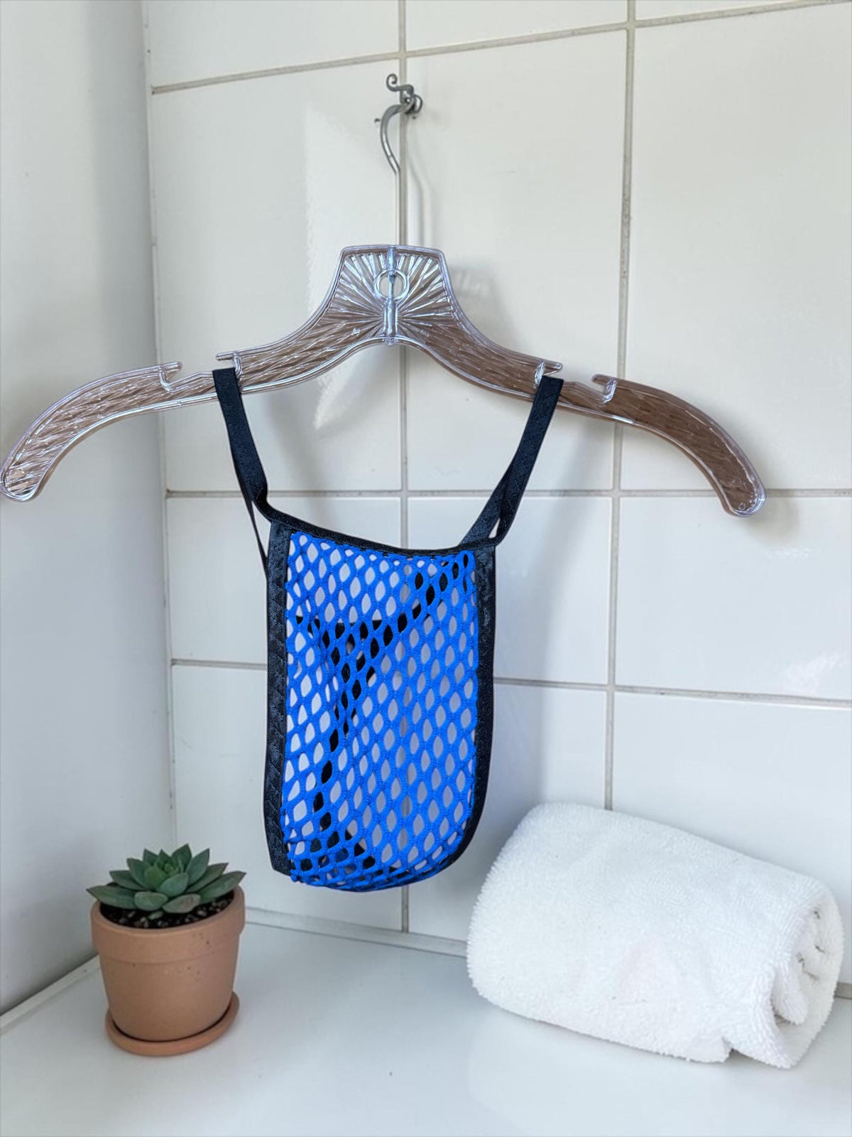 Blue Mesh Thong - Men's Lingerie