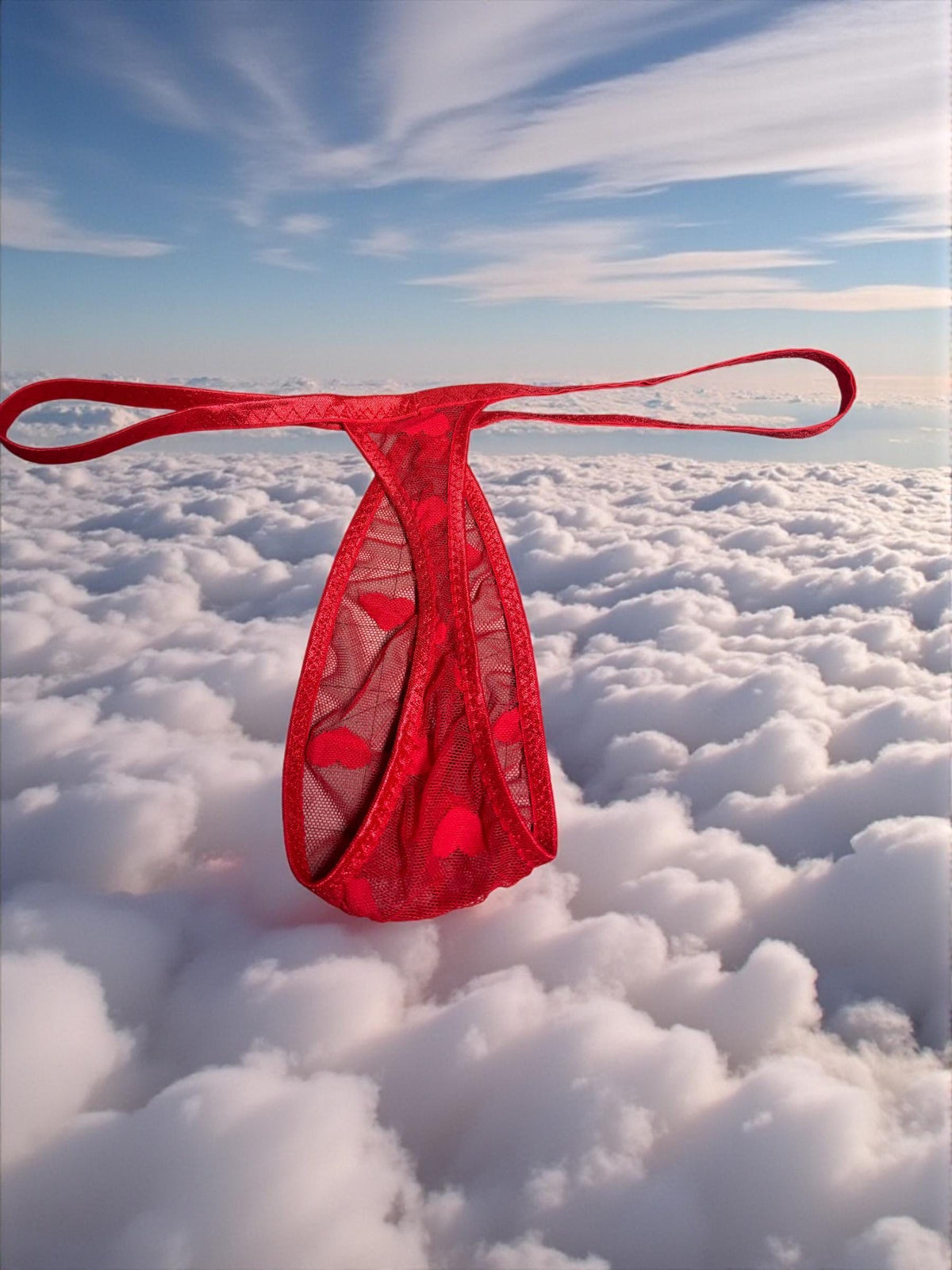 Heart Mesh Teardrop Thong for Men