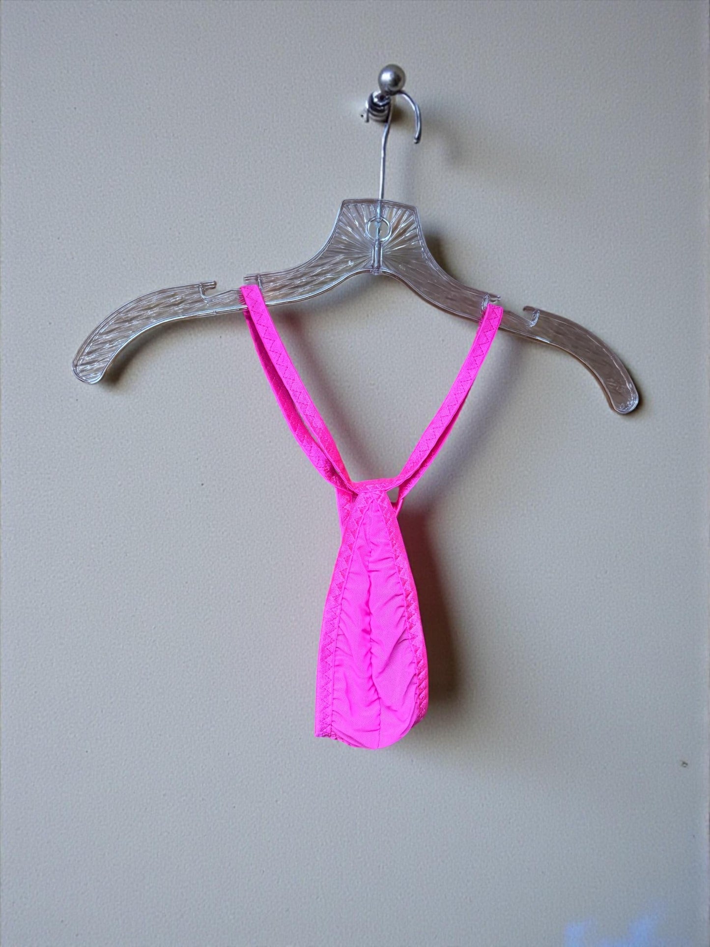 Hot Pink Mesh Teardrop Thong for Men
