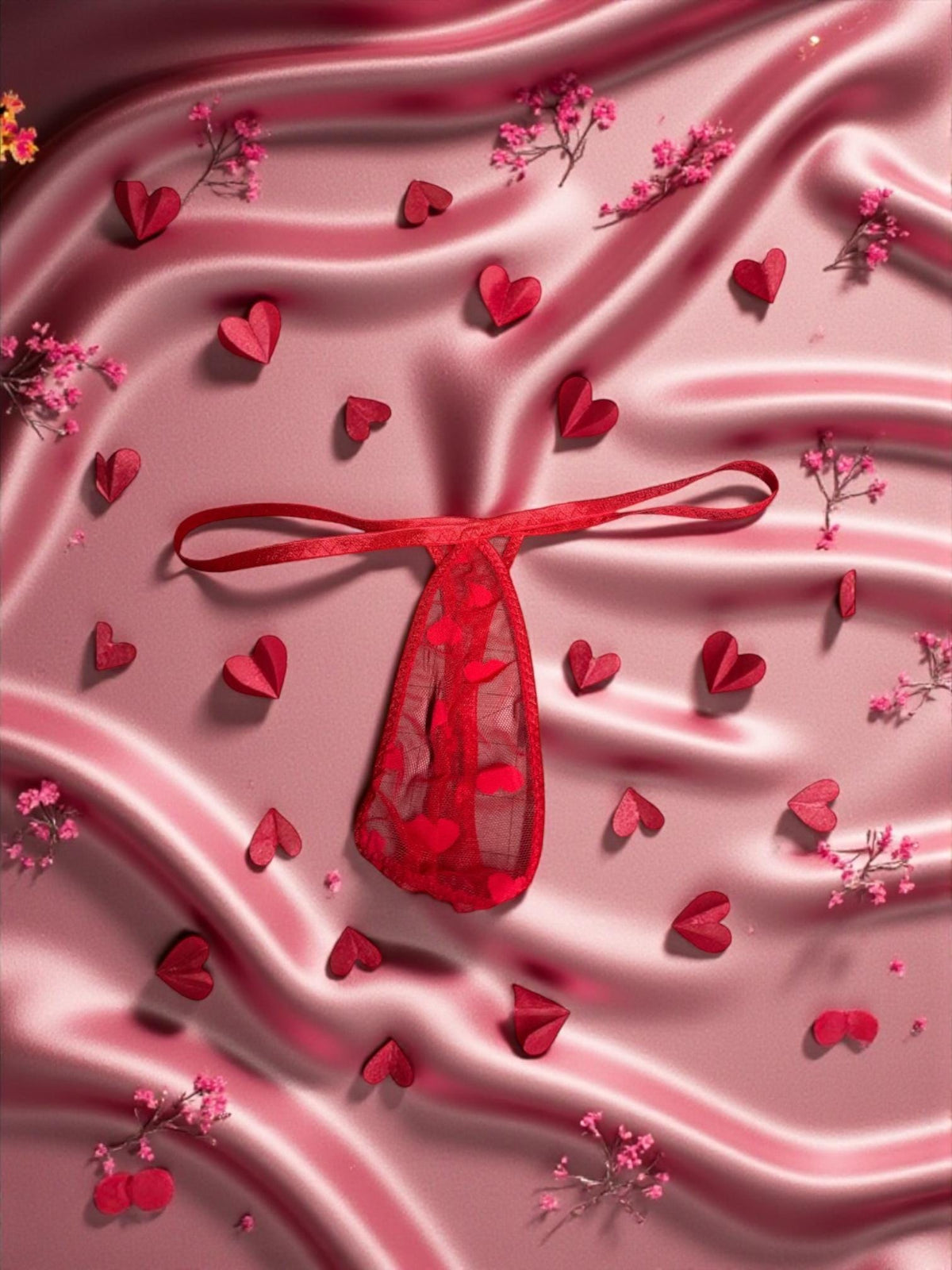 Heart Mesh Teardrop Thong for Men