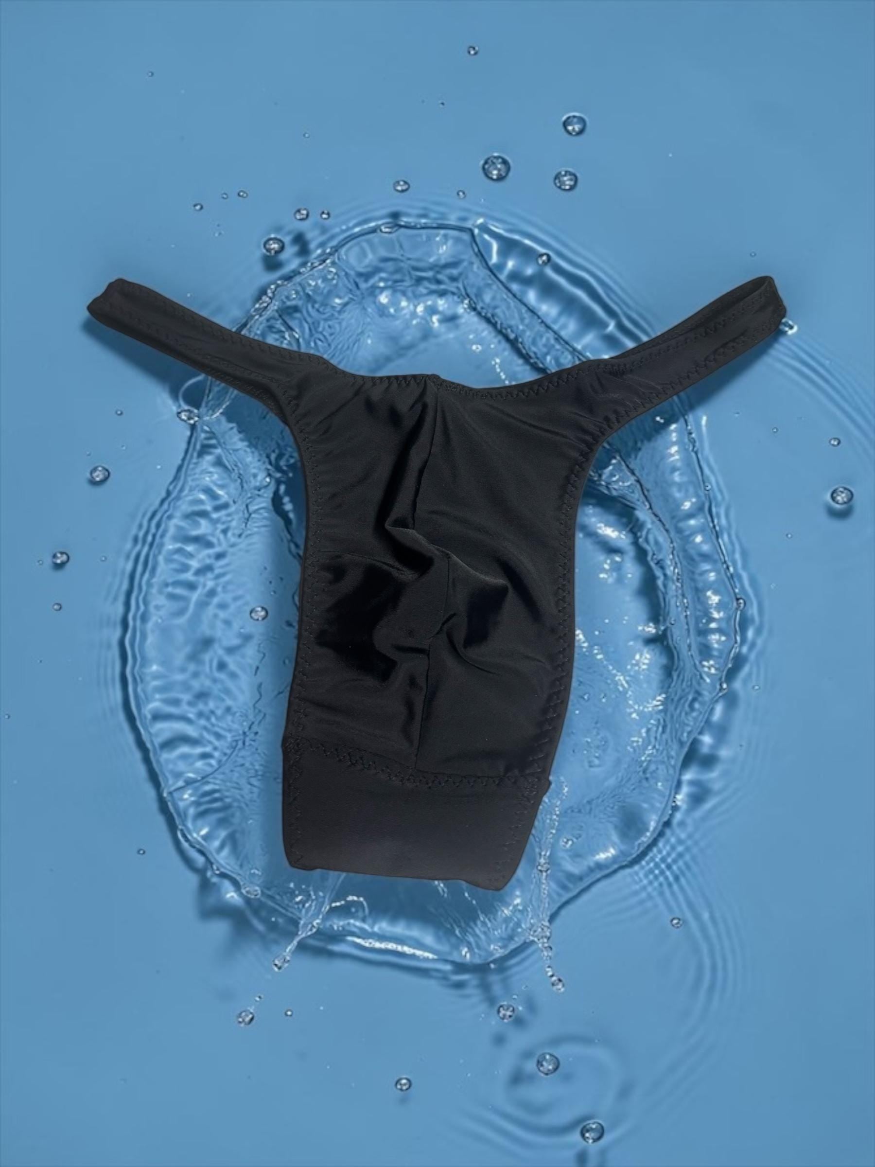 Black Bikini Swim Thong for Men