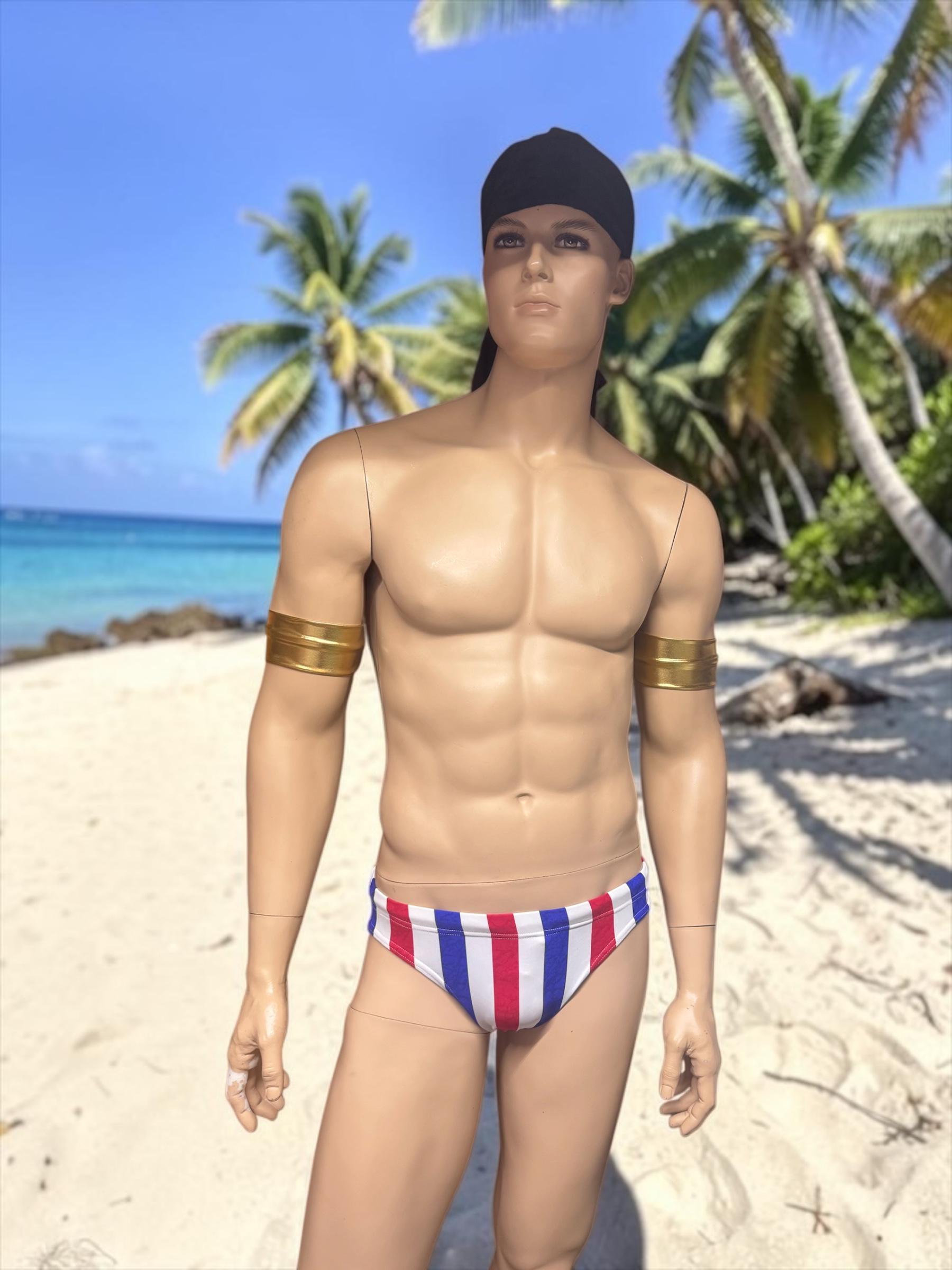 Men's Patriotic Swim Briefs - USA Flag Colors
