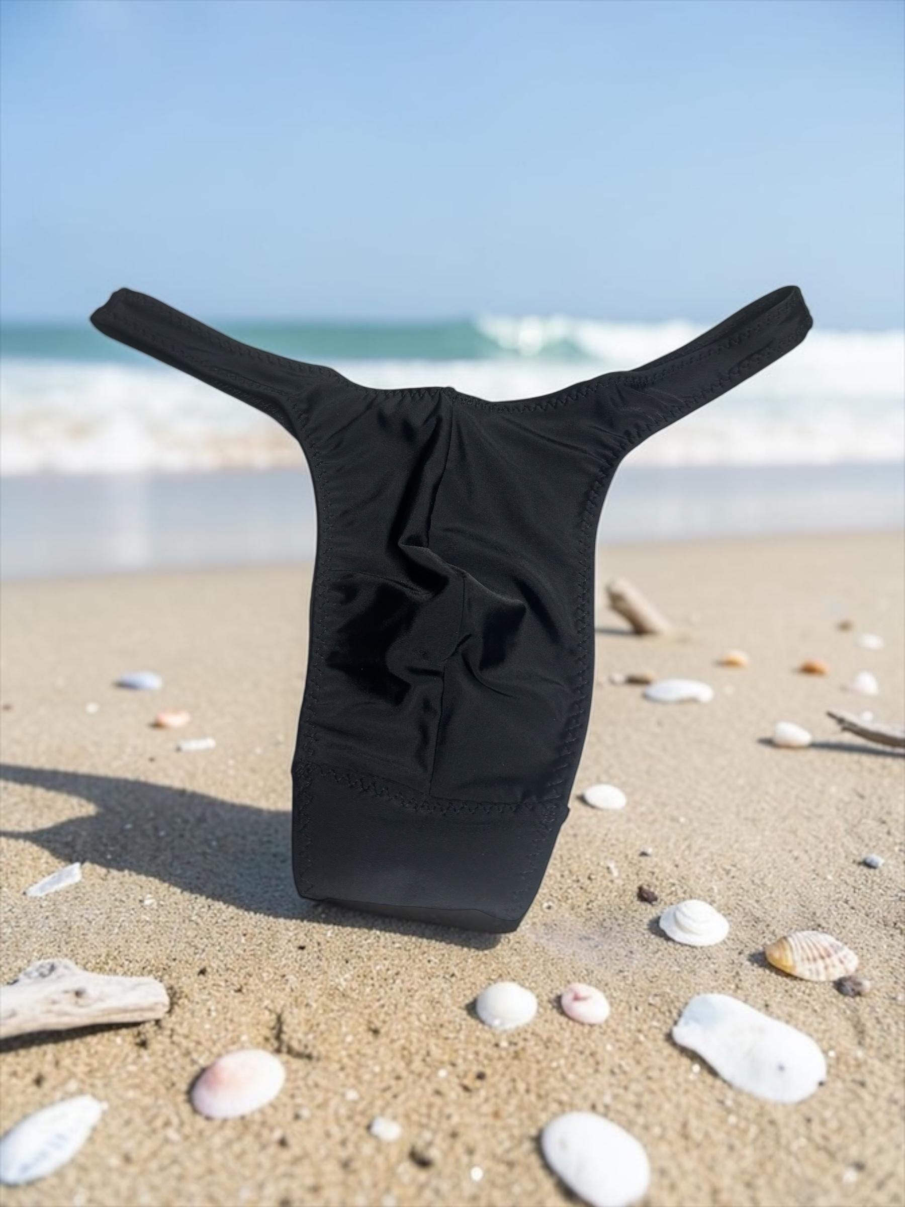 Black Bikini Swim Thong for Men