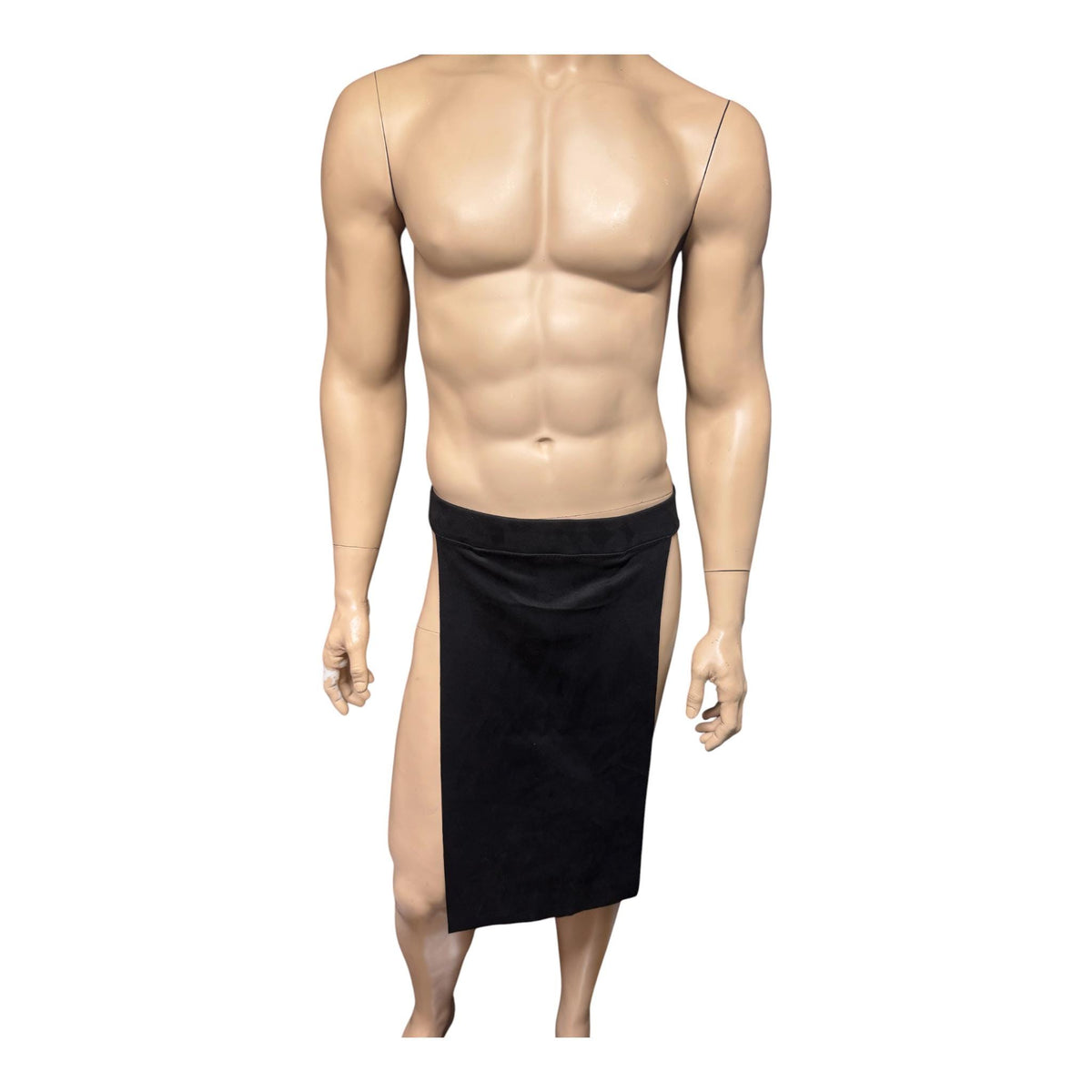 Men’s Black Faux Suede Loincloth with Attached Brief - Warrior Barbarian Costume