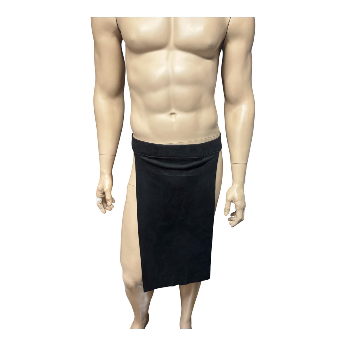 Men’s Black Faux Suede Loincloth with Attached Brief - Warrior Barbarian Costume