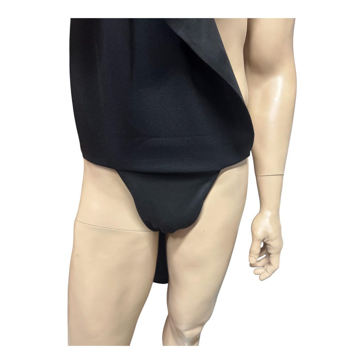 Men’s Black Faux Suede Loincloth with Attached Brief - Warrior Barbarian Costume